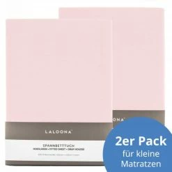 Outlet ✨ LaLoona Spannbetttuch 2er Pack für kleine Matratzen 40 x 90 cm - Rosa 🤩