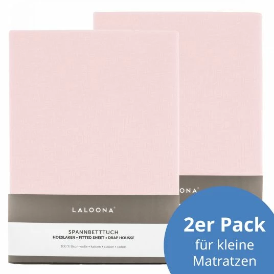 Outlet ✨ LaLoona Spannbetttuch 2er Pack für kleine Matratzen 40 x 90 cm - Rosa 🤩 1 Outlet ✨ LaLoona Spannbetttuch 2er Pack für kleine Matratzen 40 x 90 cm - Rosa 🤩