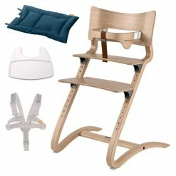 Hot Sale 😉 Leander Hochstuhl-Set 6-tlg. Classic inkl. Bügel, Tablett, Ledergurt, Sicherheitsgurt & Sitzkissen - Natur - Collection 2022 ⌛