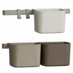 Budget 🤩 Leander Organisationselemente 3 er Pack mit 2 kurzen Schienen - Cappuccino - Collection 2022 🎁