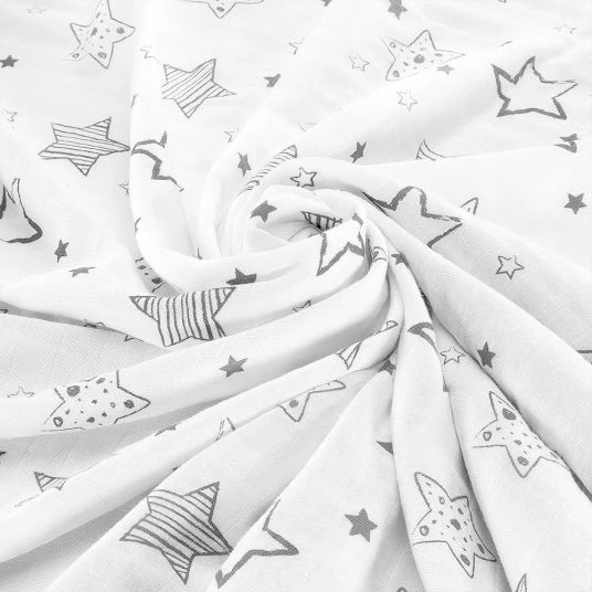 Cheap 𧨠Makian Cuddly blanket gauze 4-ply 120 x 120 cm - Crazy Stars - Grey White π 5 Cheap 𧨠Makian Cuddly blanket gauze 4-ply 120 x 120 cm - Crazy Stars - Grey White π - Image 5