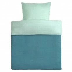 Hot Sale 🎁 Makian Wende-Bettwäsche Mull 80 x 80 / 35 x 40 cm - Patina / Mint 🌟