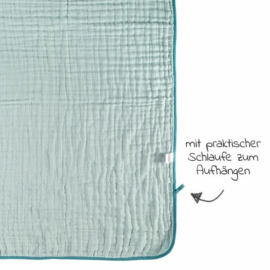 Best deal π Makian Wende-Kuscheldecke / Babydecke Mull 4-lagig 75 x 100 cm - Patina Mint π 4 Best deal π Makian Wende-Kuscheldecke / Babydecke Mull 4-lagig 75 x 100 cm - Patina Mint π - Image 4