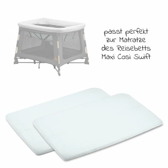 Best Sale 👍 Maxi-Cosi Spannbetttuch 2er Pack für Reisebett Swift für Neugeborene - Weiß - Collection 2022 🥰 3 Best Sale 👍 Maxi-Cosi Spannbetttuch 2er Pack für Reisebett Swift für Neugeborene - Weiß - Collection 2022 🥰 - Image 3
