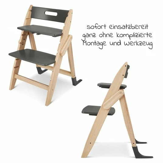 Budget ๐ Moji Hochstuhl Yippy Tune - flach klappbar, mitwachsend, teillackiert - Stone ๐ 2 Budget ๐ Moji Hochstuhl Yippy Tune - flach klappbar, mitwachsend, teillackiert - Stone ๐ - Image 2