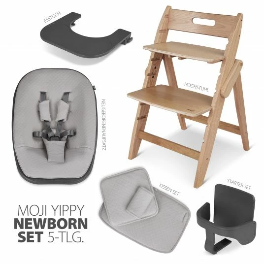 Brand new ๐ฏ Moji Yippy Newborn Set (5-tlg.) Hochstuhl + Neugeborenen Aufsatz + Sitzkissen + Starter-Set + Tisch & Essbrett - Oak ๐ 2 Brand new ๐ฏ Moji Yippy Newborn Set (5-tlg.) Hochstuhl + Neugeborenen Aufsatz + Sitzkissen + Starter-Set + Tisch & Essbrett - Oak ๐ - Image 2