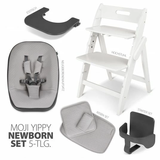 Cheap βοΈ Moji Yippy Newborn Set (5-tlg.) Hochstuhl + Neugeborenen Aufsatz + Sitzkissen + Starter-Set + Tisch & Essbrett - Snow π₯ 2 Cheap βοΈ Moji Yippy Newborn Set (5-tlg.) Hochstuhl + Neugeborenen Aufsatz + Sitzkissen + Starter-Set + Tisch & Essbrett - Snow π₯ - Image 2