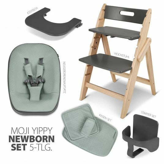 Best Pirce π Moji Yippy Newborn Set (5-tlg.) Hochstuhl + Neugeborenen Aufsatz + Sitzkissen + Starter Set + Tisch & Essbrett - Stone β¨ 2 Best Pirce π Moji Yippy Newborn Set (5-tlg.) Hochstuhl + Neugeborenen Aufsatz + Sitzkissen + Starter Set + Tisch & Essbrett - Stone β¨ - Image 2
