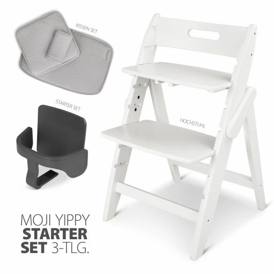 Wholesale ๐ Moji Yippy Starter Set (3-tlg.) Hochstuhl + Sitzkissen + Starter Set (klappbar & mitwachsend) - Snow ๐ 2 Wholesale ๐ Moji Yippy Starter Set (3-tlg.) Hochstuhl + Sitzkissen + Starter Set (klappbar & mitwachsend) - Snow ๐ - Image 2