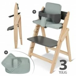 Budget 👏 Moji Yippy Starter Set (3-tlg.) Hochstuhl + Sitzkissen + Starter Set (klappbar & mitwachsend) - Stone 😍