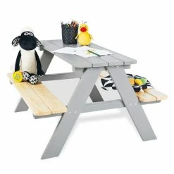 Discount 😀 Pinolino Kinder-Sitzgarnitur Nicki für 4 Kinder - Fichte massiv - Grau 🔔