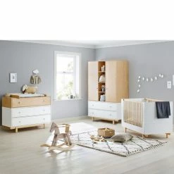 Best Pirce 🎁 Pinolino Kinderzimmer Boks mit 2-türigem Schrank, Bett, breiter Wickelkommode ✔️