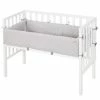 Outlet 🔥 Roba 2in1 Beistellbett Bank & Matratze & Nestchen Roba Style - Silbergrau - Weiß ⌛