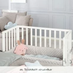 Outlet 🔥 Roba 2in1 Beistellbett Bank & Matratze & Nestchen Roba Style - Silbergrau - Weiß ⌛ -Live & Sleep Sales roba 2in1 beistellbett bank matratze nestchen roba style silbergrau weiss 8970 we 8v230 d2