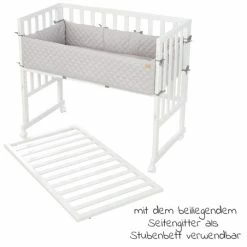 Best deal 😀 Roba 3in1 Stubenbett Beistellbett, Bank & Matratze & Nestchen Roba Style - Silbergrau - Weiß ✨ -Live & Sleep Sales roba 3in1 stubenbett beistellbett bank matratze nestchen roba style silbergrau weiss 8961 we 8v230 d3