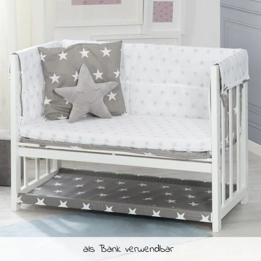 Flash Sale 🤩 Roba 3in1 Stubenbett Beistellbett, Bank & Textile-Ausstattung - Little Stars - Weiß 👍 5 Flash Sale 🤩 Roba 3in1 Stubenbett Beistellbett, Bank & Textile-Ausstattung - Little Stars - Weiß 👍 - Image 5