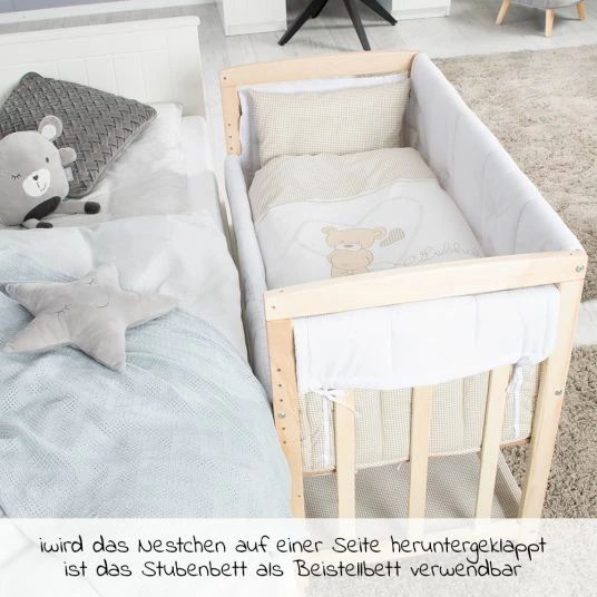 Hot Sale 👍 Roba 4in1 Stubenbett Beistellbett, Wiege und Bank & Textile-Ausstattung - Liebhabär - Natur ✨ 3 Hot Sale 👍 Roba 4in1 Stubenbett Beistellbett, Wiege und Bank & Textile-Ausstattung - Liebhabär - Natur ✨ - Image 3