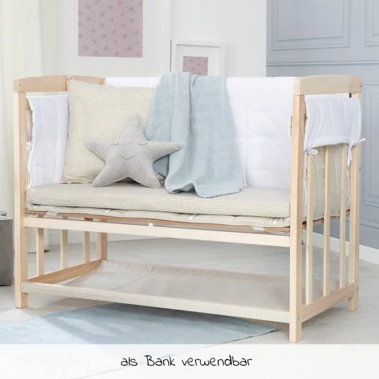 Hot Sale 👍 Roba 4in1 Stubenbett Beistellbett, Wiege und Bank & Textile-Ausstattung - Liebhabär - Natur ✨ 5 Hot Sale 👍 Roba 4in1 Stubenbett Beistellbett, Wiege und Bank & Textile-Ausstattung - Liebhabär - Natur ✨ - Image 5