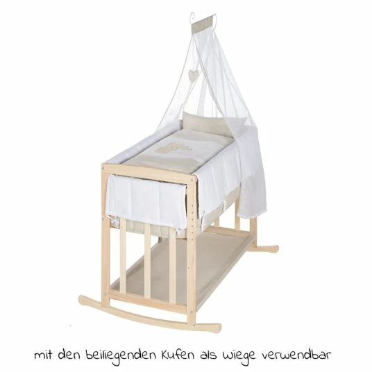 Hot Sale 👍 Roba 4in1 Stubenbett Beistellbett, Wiege und Bank & Textile-Ausstattung - Liebhabär - Natur ✨ 6 Hot Sale 👍 Roba 4in1 Stubenbett Beistellbett, Wiege und Bank & Textile-Ausstattung - Liebhabär - Natur ✨ - Image 6