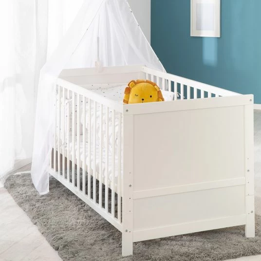 Cheapest 🔥 Roba Babybett-Komplett-Set Weiß - inkl. Bettwäsche, Himmel, Nestchen & Matratze 70 x 140 cm - Sternenzauber Grau 😀 2 Cheapest 🔥 Roba Babybett-Komplett-Set Weiß - inkl. Bettwäsche, Himmel, Nestchen & Matratze 70 x 140 cm - Sternenzauber Grau 😀 - Image 2