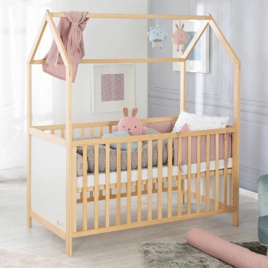 Hot Sale 👏 Roba Babybett und Kinderbett in Hausoptik 70 x 140 cm - Natur Weiß ✨ 2 Hot Sale 👏 Roba Babybett und Kinderbett in Hausoptik 70 x 140 cm - Natur Weiß ✨ - Image 2