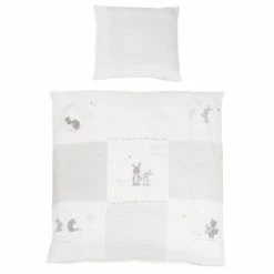 Deals 😍 Roba Bed linen 80 x 80 cm - Fox & Bunny - Grey ⭐