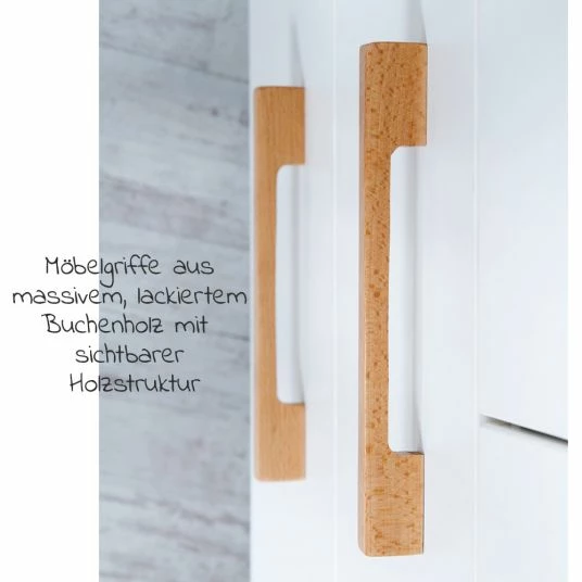 Outlet 🛒 Roba Kinderzimmer Carina mit 3-türigem Schrank, Bett, breiter Wickelkommode - Weiß 😉 6 Outlet 🛒 Roba Kinderzimmer Carina mit 3-türigem Schrank, Bett, breiter Wickelkommode - Weiß 😉 - Image 6