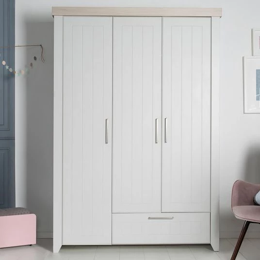 Outlet 👏 Roba Kinderzimmer Helene mit 3-türigem Schrank, Bett, breiter Wickelkommode - Lichtgrau 😉 3 Outlet 👏 Roba Kinderzimmer Helene mit 3-türigem Schrank, Bett, breiter Wickelkommode - Lichtgrau 😉 - Image 3