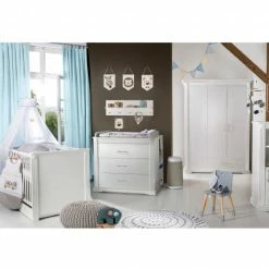 New 🥰 Roba Kinderzimmer Marie mit 3-türigem Schrank, Bett, Wickelkommode - Weiß 🤩