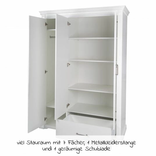 New 🥰 Roba Kinderzimmer Marie mit 3-türigem Schrank, Bett, Wickelkommode - Weiß 🤩 6 New 🥰 Roba Kinderzimmer Marie mit 3-türigem Schrank, Bett, Wickelkommode - Weiß 🤩 - Image 6