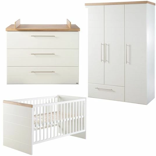 Coupon 👍 Roba Kinderzimmer Nele mit 3-türigem Schrank, Bett, breiter Wickelkommode - Weiß 🌟 1 Coupon 👍 Roba Kinderzimmer Nele mit 3-türigem Schrank, Bett, breiter Wickelkommode - Weiß 🌟