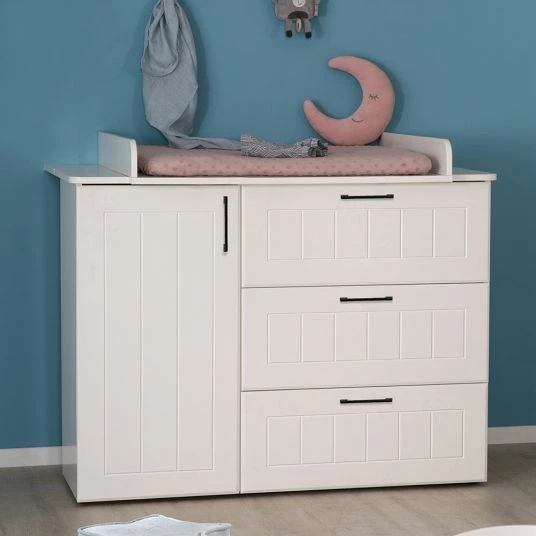 Promo 🛒 Roba Kinderzimmer Sylt Baby mit 3-türigem Schrank, Bett, breiter Wickelkommode - Weiß 🎁 5 Promo 🛒 Roba Kinderzimmer Sylt Baby mit 3-türigem Schrank, Bett, breiter Wickelkommode - Weiß 🎁 - Image 5