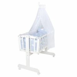 Discount 😀 Roba Complete Cradle White - Small Cloud - Blue ✨