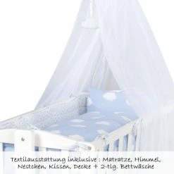 Discount π Roba Complete Cradle White - Small Cloud - Blue β¨ 8 Discount π Roba Complete Cradle White - Small Cloud - Blue β¨ -Live & Sleep Sales roba komplett wiege weiss kleine wolke blau 8950w v203 d2