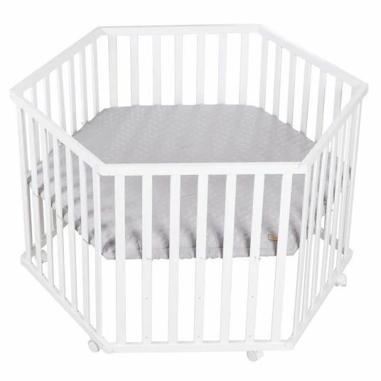 Best Pirce 🔥 Roba Laufgitter 6-eckig Weiß - 3-fach höhenverstellbar & Laufgittermatratze - Roba Style - Grau 🤩 2 Best Pirce 🔥 Roba Laufgitter 6-eckig Weiß - 3-fach höhenverstellbar & Laufgittermatratze - Roba Style - Grau 🤩 - Image 2