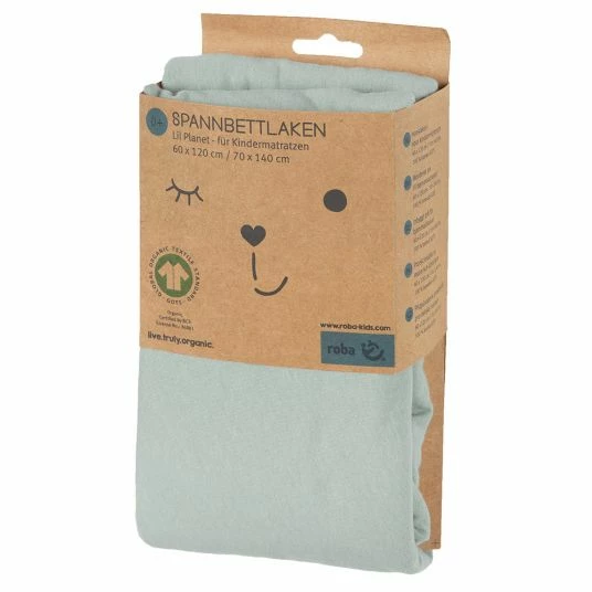 Outlet 🛒 Roba Spannbetttuch aus Organic Baumwolle 60 x 120 cm / 70 x 140 cm - Lil Planet - Frosty Green 😉 1 Outlet 🛒 Roba Spannbetttuch aus Organic Baumwolle 60 x 120 cm / 70 x 140 cm - Lil Planet - Frosty Green 😉