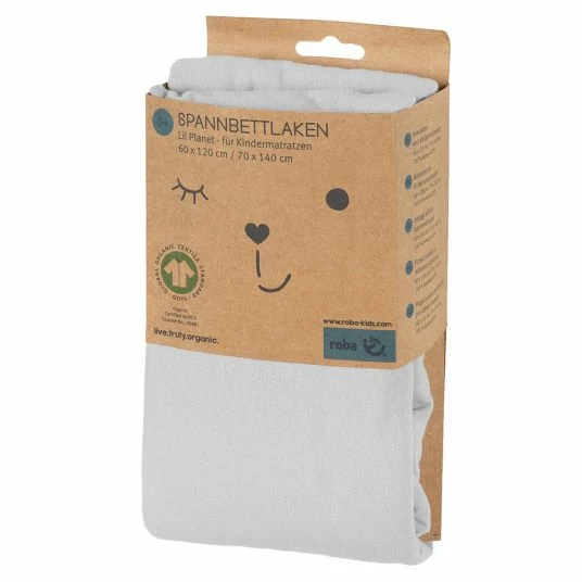 Deals π Roba Spannbetttuch aus Organic Baumwolle 60 x 120 cm / 70 x 140 cm - Lil Planet - Silbergrau π 1 Deals π Roba Spannbetttuch aus Organic Baumwolle 60 x 120 cm / 70 x 140 cm - Lil Planet - Silbergrau π