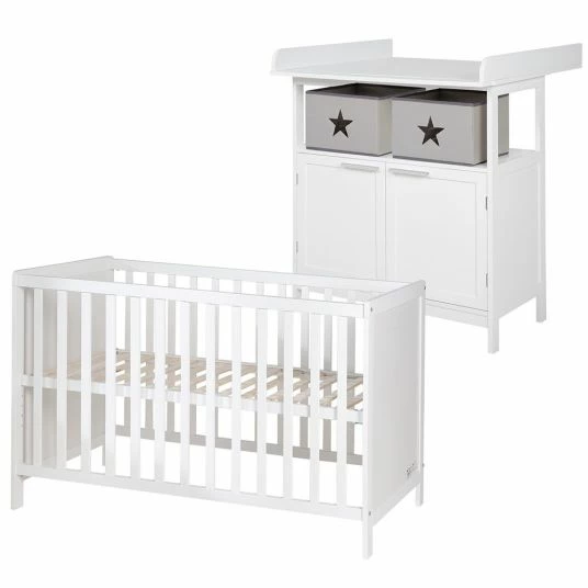 Deals ✔️ Roba Sparset Kinderzimmer Hamburg mit Bett, Wickelkommode & 2 Canvas Boxen - Weiß 🤩 2 Deals ✔️ Roba Sparset Kinderzimmer Hamburg mit Bett, Wickelkommode & 2 Canvas Boxen - Weiß 🤩 - Image 2