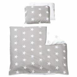 Flash Sale 🔥 Roba Reversible bed linen 80 x 80 cm - Little Stars - Grey White 🧨