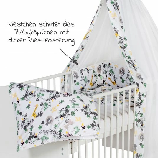 Brand new 🤩 Schardt 4-tlg. Bettwäsche-Set Decke 100 x 135 cm , Kissen 40 x 60 cm, Nestchen, Himmel - Jungle - Collection 2022 🛒 3 Brand new 🤩 Schardt 4-tlg. Bettwäsche-Set Decke 100 x 135 cm , Kissen 40 x 60 cm, Nestchen, Himmel - Jungle - Collection 2022 🛒 - Image 3