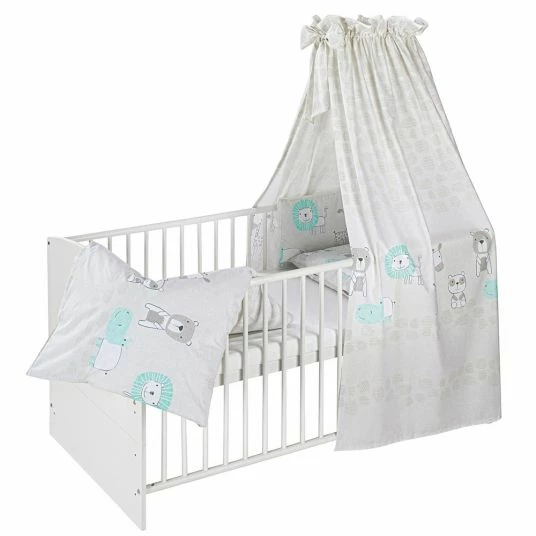 Best Pirce 🎉 Schardt Baby-Komplettbett-Set Classic-Line inktextiler Ausstattung Weiß 70 x 140 cm - Exklusiv Design Wallis - Grau 👍 2 Best Pirce 🎉 Schardt Baby-Komplettbett-Set Classic-Line inktextiler Ausstattung Weiß 70 x 140 cm - Exklusiv Design Wallis - Grau 👍 - Image 2