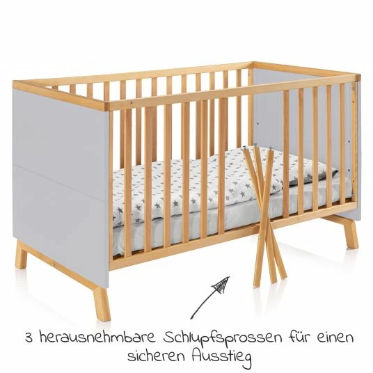 Best Sale ๐ Schardt Baby- und Kinderbett Designline Deluxe Buche teilmassiv 70 x 140 cm - geรถlt Grau ๐ 2 Best Sale ๐ Schardt Baby- und Kinderbett Designline Deluxe Buche teilmassiv 70 x 140 cm - geรถlt Grau ๐ - Image 2
