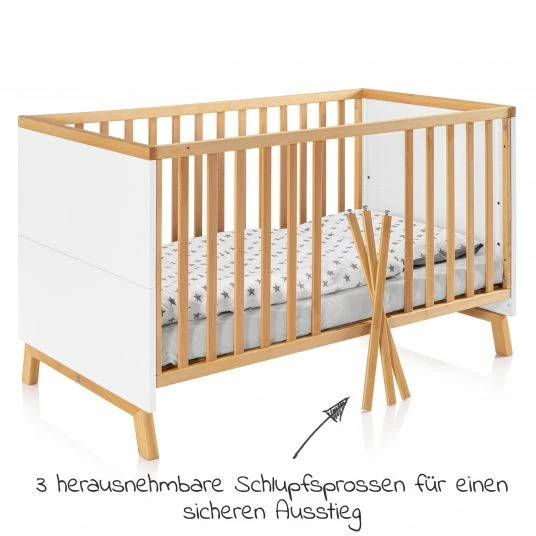 Best Sale 🧨 Schardt Baby- und Kinderbett Designline Deluxe Buche teilmassiv 70 x 140 cm - geölt Weiß ✨ 2 Best Sale 🧨 Schardt Baby- und Kinderbett Designline Deluxe Buche teilmassiv 70 x 140 cm - geölt Weiß ✨ - Image 2
