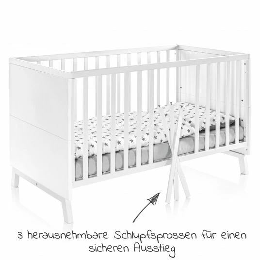 Outlet ๐ Schardt Baby- und Kinderbett Designline Deluxe Buche teilmassiv 70 x 140 cm - Weiร ๐ 2 Outlet ๐ Schardt Baby- und Kinderbett Designline Deluxe Buche teilmassiv 70 x 140 cm - Weiร ๐ - Image 2