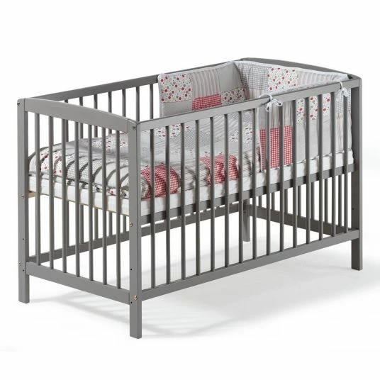 New π Schardt Crib Felix pine massive 60 x 120 cm - Nordic Grey π 1 New π Schardt Crib Felix pine massive 60 x 120 cm - Nordic Grey π