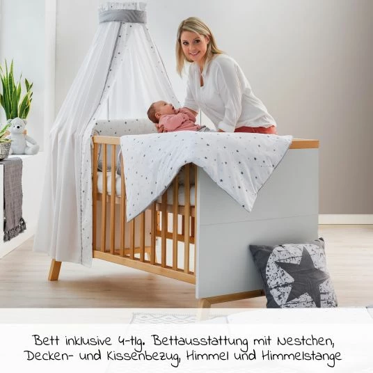 Outlet 💯 Schardt Sparset Kinderzimmer Miami White 15-tlg. Inkl. Textilkollektion Sternchen grau - ⭐ 3 Outlet 💯 Schardt Sparset Kinderzimmer Miami White 15-tlg. Inkl. Textilkollektion Sternchen grau - ⭐ - Image 3