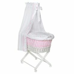 Deals 🛒 Schardt bassinet Babsi White - Heart - Pink 😀