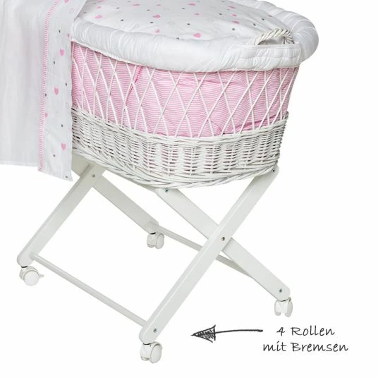 Deals 🛒 Schardt bassinet Babsi White - Heart - Pink 😀 2 Deals 🛒 Schardt bassinet Babsi White - Heart - Pink 😀 - Image 2
