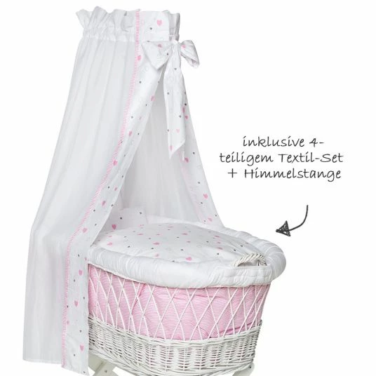 Deals 🛒 Schardt bassinet Babsi White - Heart - Pink 😀 3 Deals 🛒 Schardt bassinet Babsi White - Heart - Pink 😀 - Image 3