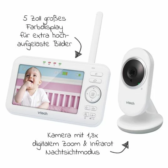 Outlet ❤️ Vtech Video-Babyphone Babymonitor VM5252 - 5 Zoll 🎁 2 Outlet ❤️ Vtech Video-Babyphone Babymonitor VM5252 - 5 Zoll 🎁 - Image 2